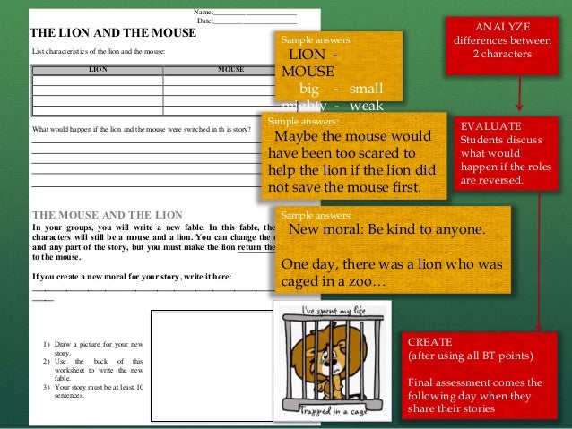 The Lion and the Mouse photo about The Lion and the Mouse Story Printable named The Lion and the Mouse